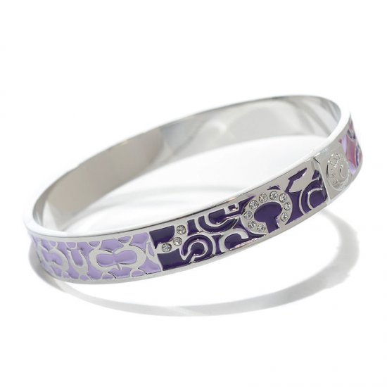 Coach Logo Signature Purple Bracelets CKZ | Women - Click Image to Close